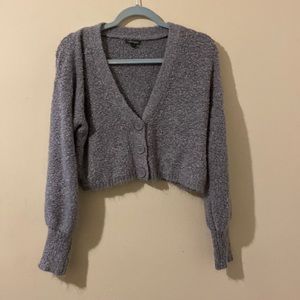 Cropped button up sweater